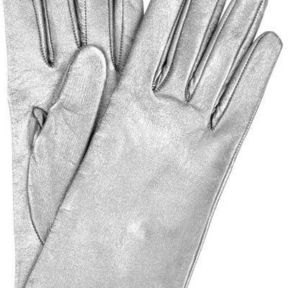 CARLO PAZOLINI Accessories - NWT CARLO PAZOLINI leather silver gloves with silk lining
